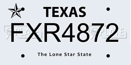FXR4872 Texas License Plate