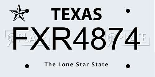 FXR4874 Texas License Plate