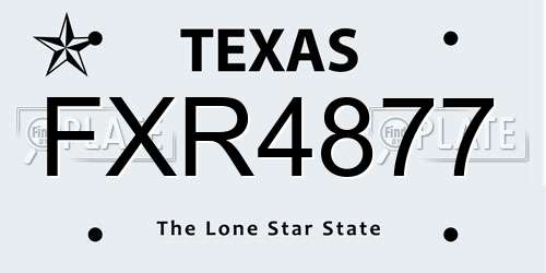 FXR4877 Texas License Plate