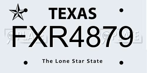 FXR4879 Texas License Plate