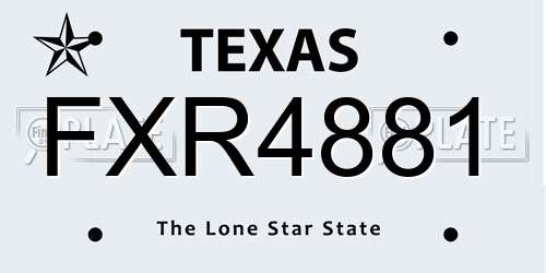 FXR4881 Texas License Plate