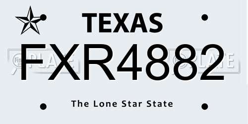 FXR4882 Texas License Plate