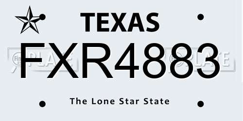 FXR4883 Texas License Plate