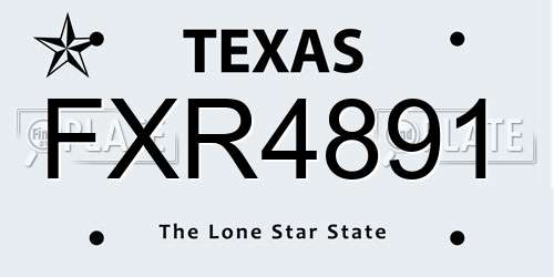 FXR4891 Texas License Plate