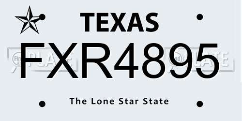 FXR4895 Texas License Plate