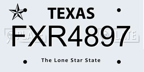 FXR4897 Texas License Plate