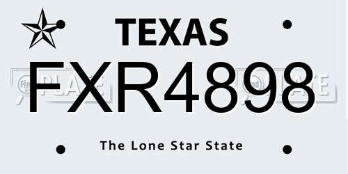FXR4898 Texas License Plate