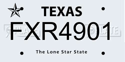 FXR4901 Texas License Plate