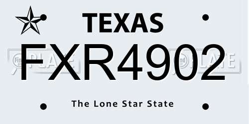 FXR4902 Texas License Plate