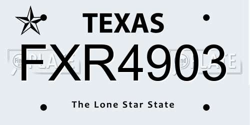 FXR4903 Texas License Plate