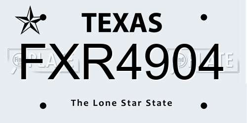 FXR4904 Texas License Plate