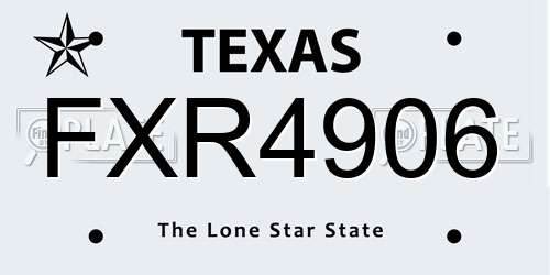 FXR4906 Texas License Plate