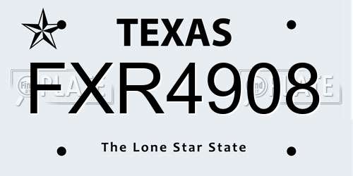 FXR4908 Texas License Plate