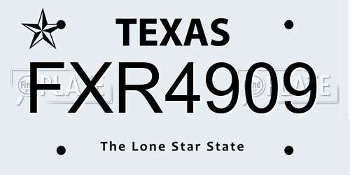 FXR4909 Texas License Plate