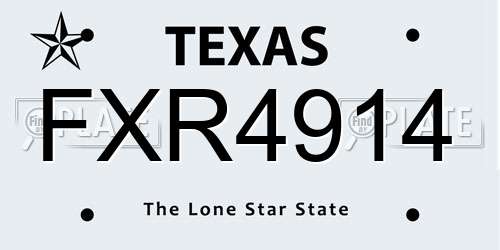 FXR4914 Texas License Plate