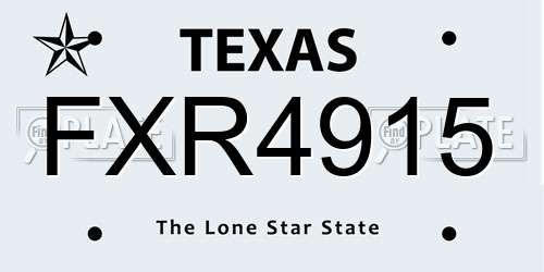 FXR4915 Texas License Plate
