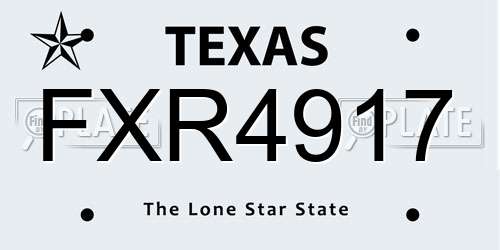 FXR4917 Texas License Plate