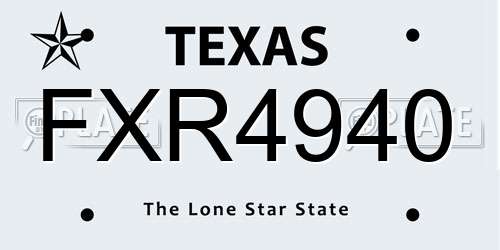 FXR4940 Texas License Plate