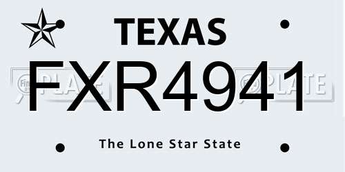 FXR4941 Texas License Plate