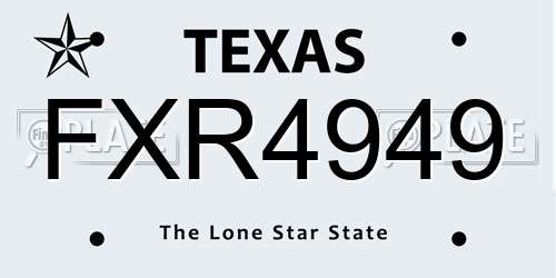FXR4949 Texas License Plate