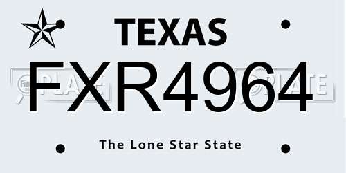 FXR4964 Texas License Plate