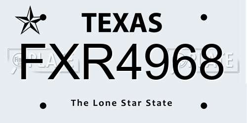 FXR4968 Texas License Plate