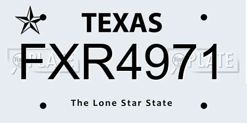 FXR4971 Texas License Plate