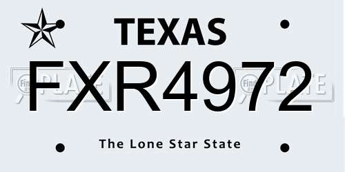 FXR4972 Texas License Plate