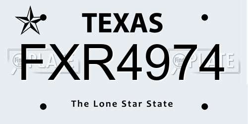 FXR4974 Texas License Plate