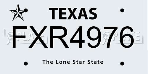 FXR4976 Texas License Plate