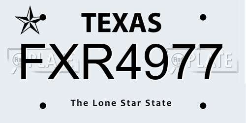 FXR4977 Texas License Plate