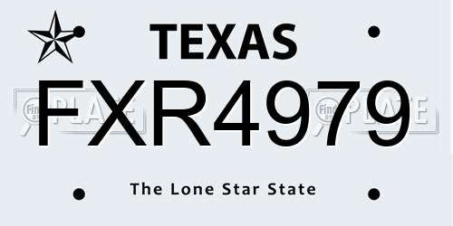 FXR4979 Texas License Plate