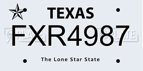 FXR4987 Texas License Plate