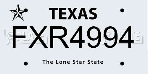FXR4994 Texas License Plate