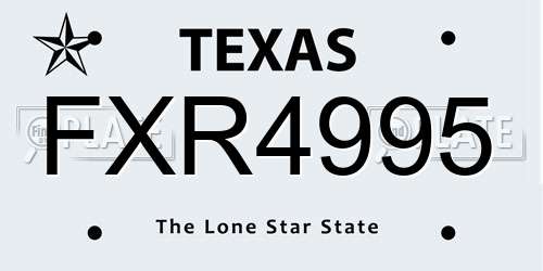 FXR4995 Texas License Plate