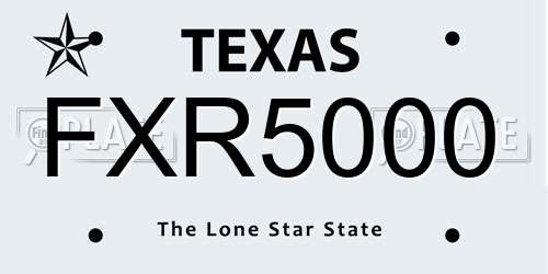 FXR5000 Texas License Plate