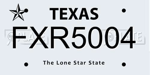 FXR5004 Texas License Plate