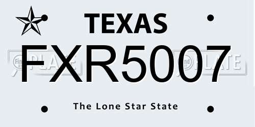 FXR5007 Texas License Plate