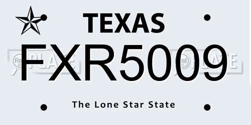 FXR5009 Texas License Plate