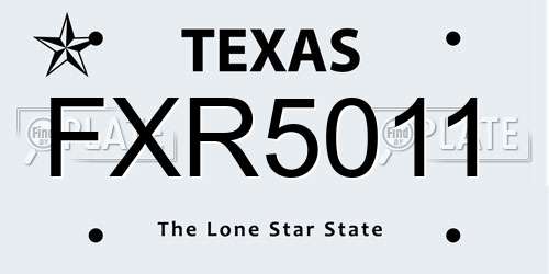 FXR5011 Texas License Plate