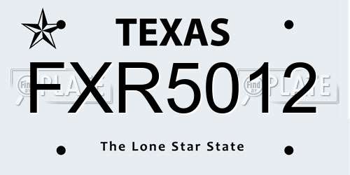FXR5012 Texas License Plate