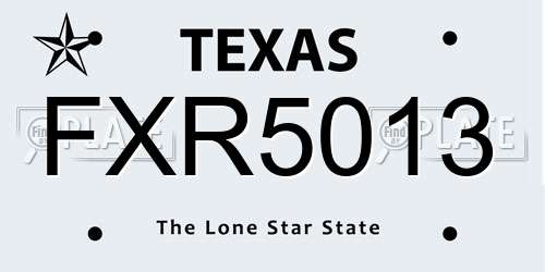 FXR5013 Texas License Plate