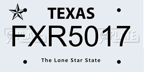 FXR5017 Texas License Plate
