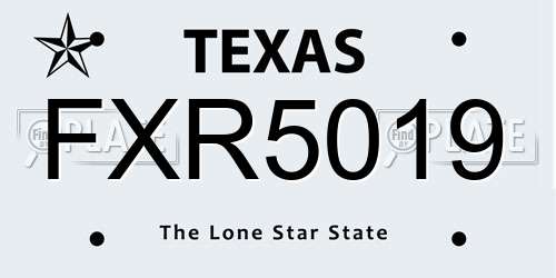 FXR5019 Texas License Plate