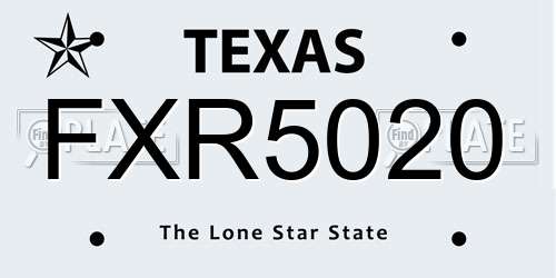 FXR5020 Texas License Plate