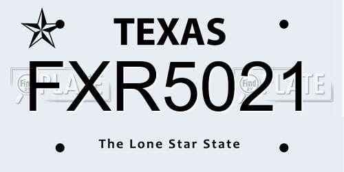 FXR5021 Texas License Plate