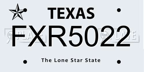 FXR5022 Texas License Plate