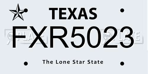 FXR5023 Texas License Plate