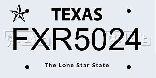 FXR5024 Texas License Plate