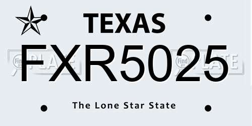 FXR5025 Texas License Plate
